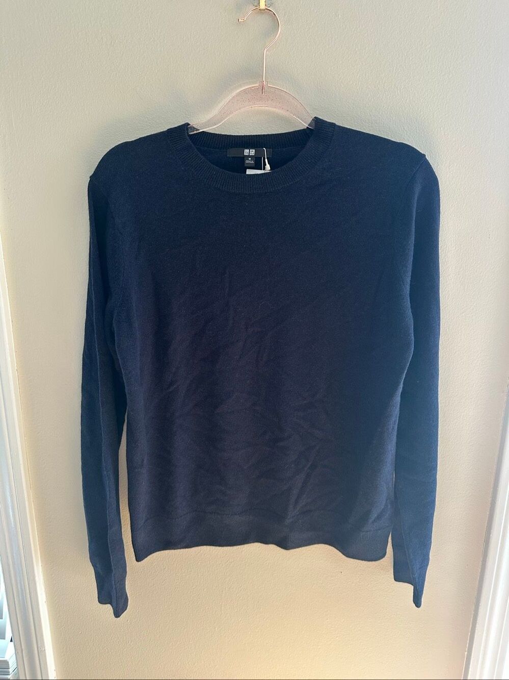NWT Uniqlo Women Cashemere Crewneck Sweater Navy Medium